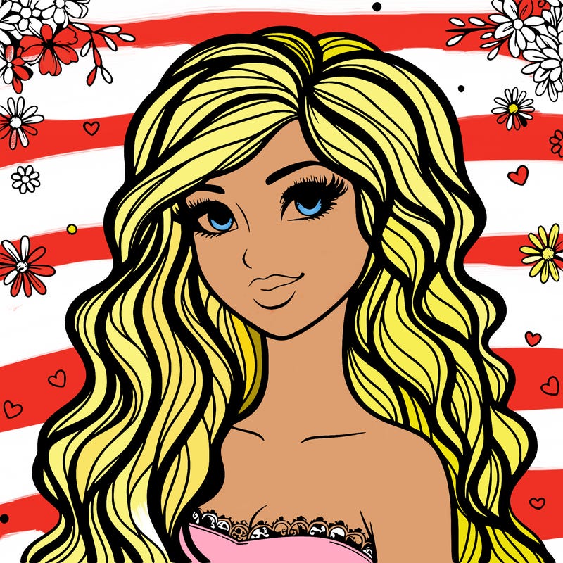 pretty woman with long wavy hair