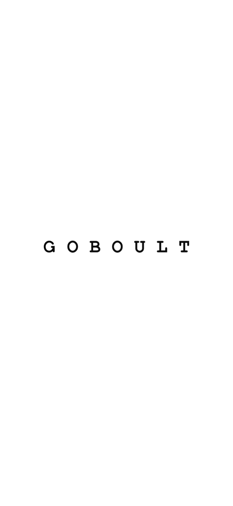 GoBoult (Formerly Boult) Fit - Minimalist splash screen of the GoBoult Fit app featuring the brand name in black text on a white background