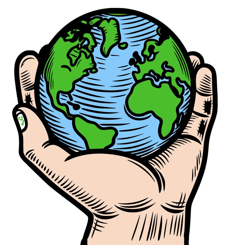 hand holding earth