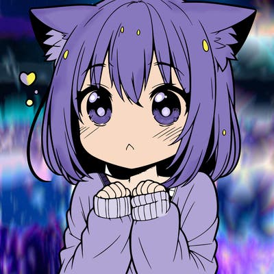 shy anime catgirl