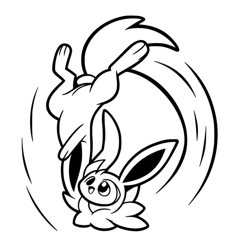 sylveon doing a backflip