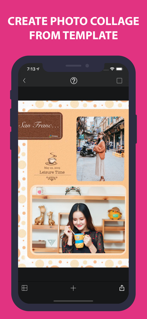 Fotocollagen-Vorlage im Magazin-Stil mit Reisefotos und elegantem Text.