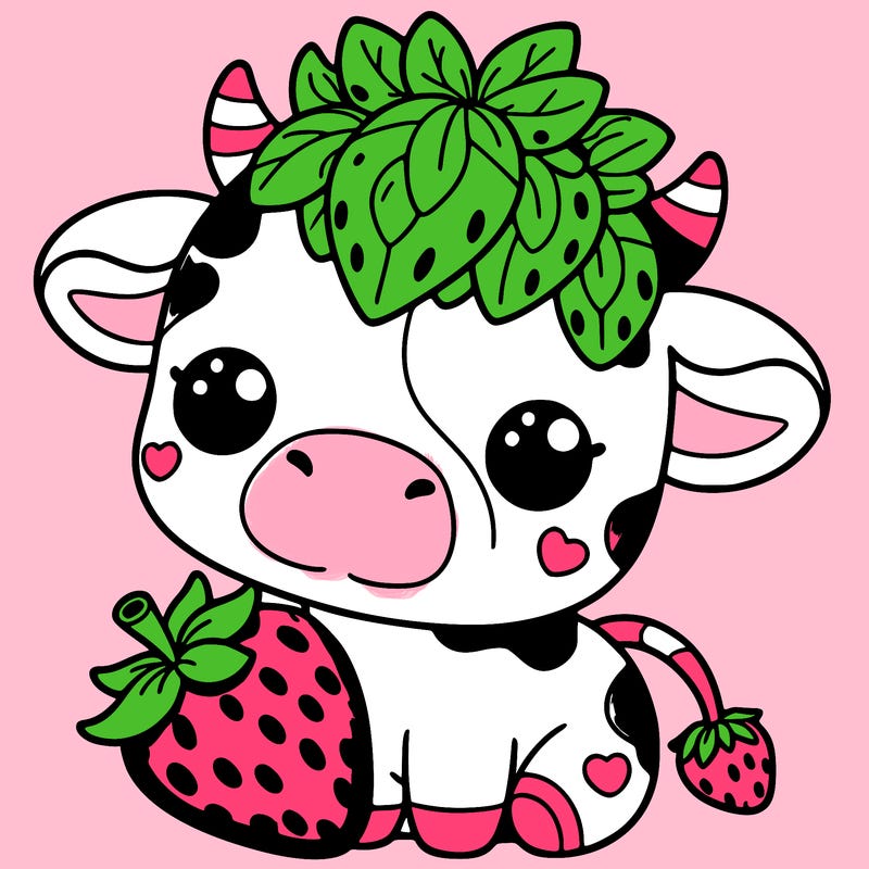 cute strawberry cow