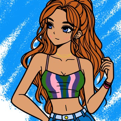 girl in crop top