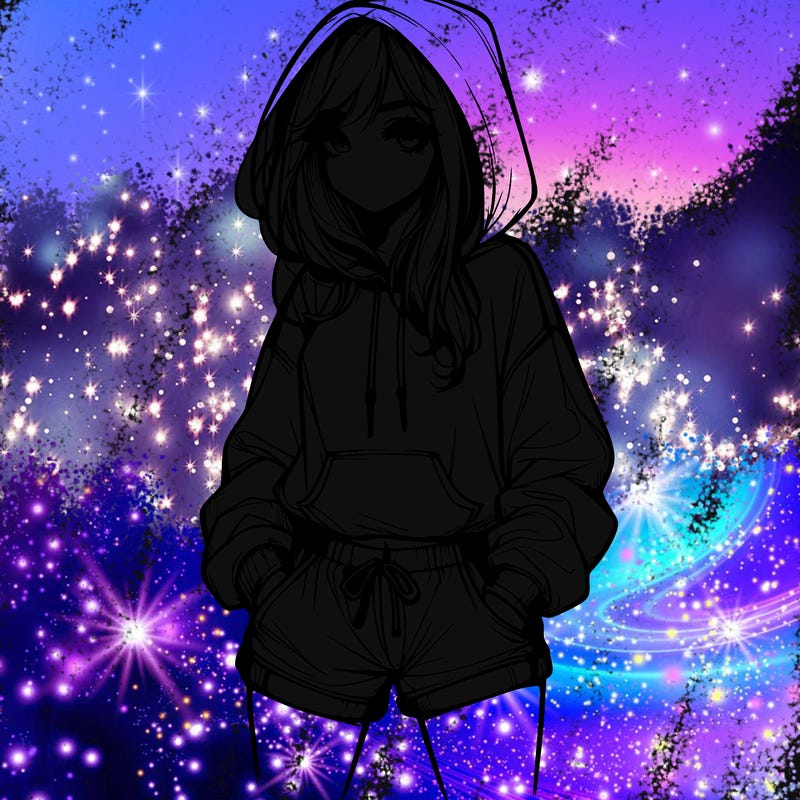 realistic girl in shorts and hoodie
