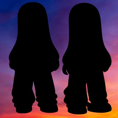 girl in baggy pants crop top and long hair