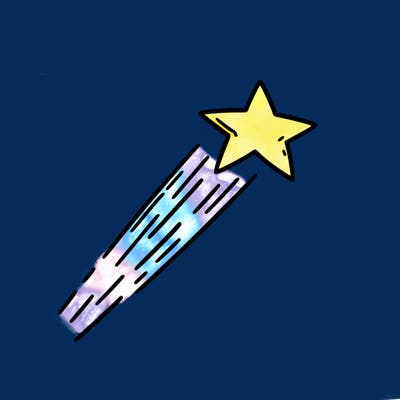 a shooting star in the sky