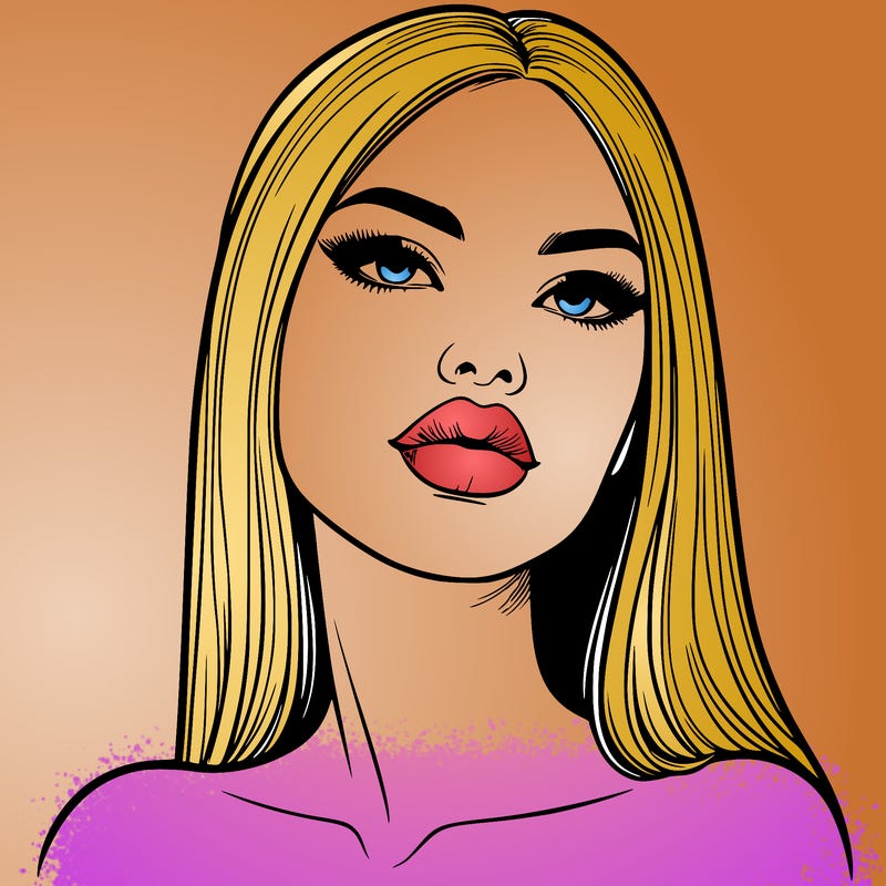 realistic woman with full lips