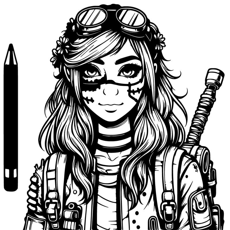 realistic pretty apocalyptic girl