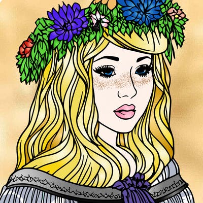 girl with flowers crown