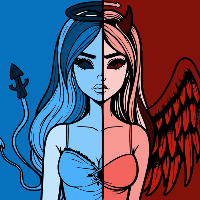 devil vs angel realistic girl