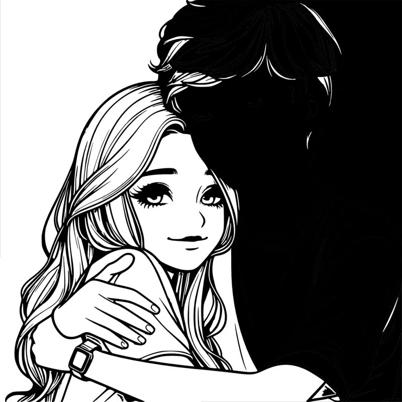 realistic teen girl hugging a realistic teen boy