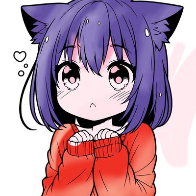 shy anime catgirl