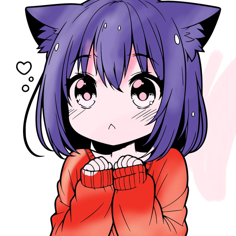 shy anime catgirl