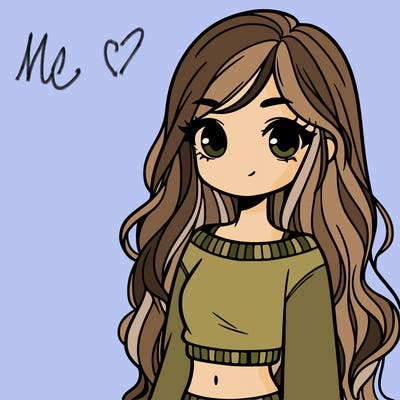 girl with long hair and a crop top with a sweater