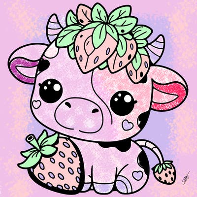 cute strawberry cow