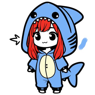 girl in shark onesie