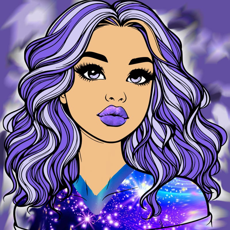 realistic girl with wavy hair and lips