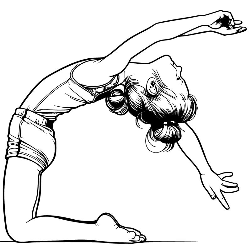 realistic girl doing gymnastics