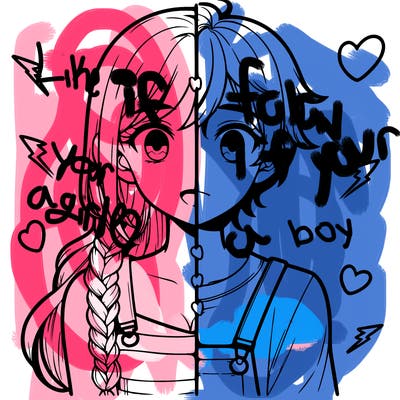 realistic girl boy split