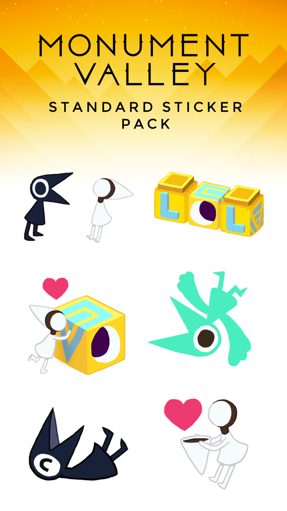 Monument Valley Stickers - Monument Valley standard sticker pack featuring characters like Princess Ida and the Totem