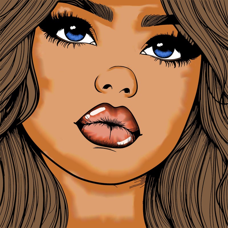 really realistic girl with lips