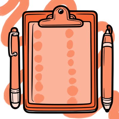 blank clip board with pen