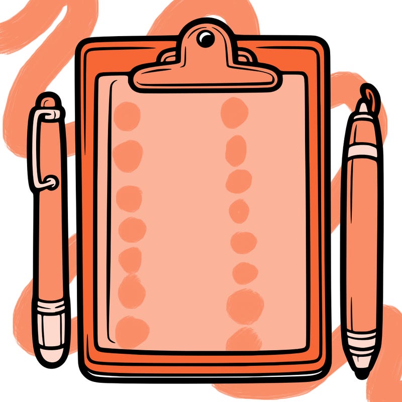 blank clip board with pen