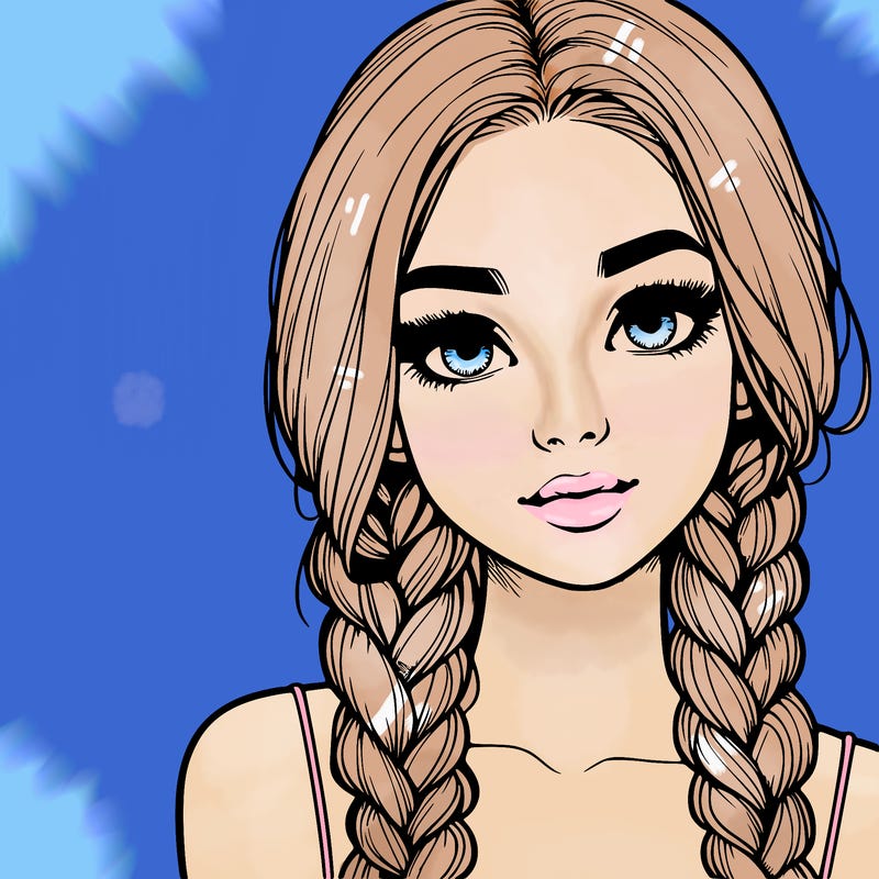 realistic girl with braids