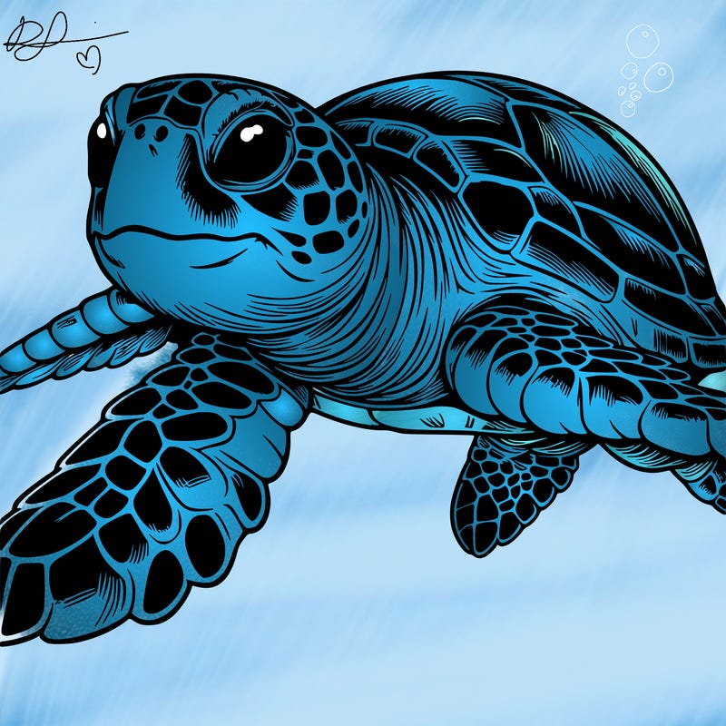 realistic sea turtle