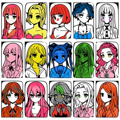 girls that look diffrent anime