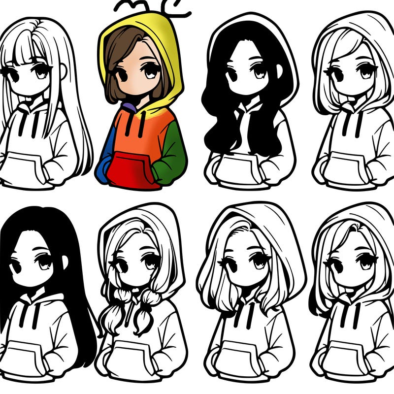 6 girls wearing hoodies