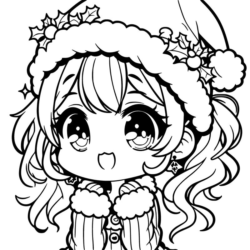 cute christmas anime girl