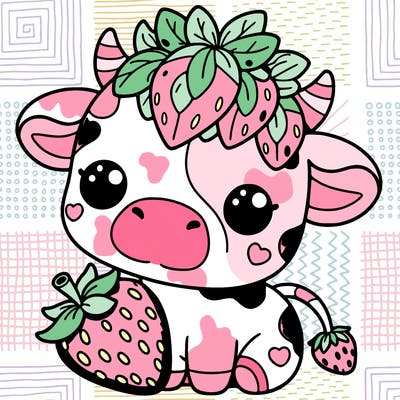 cute strawberry cow