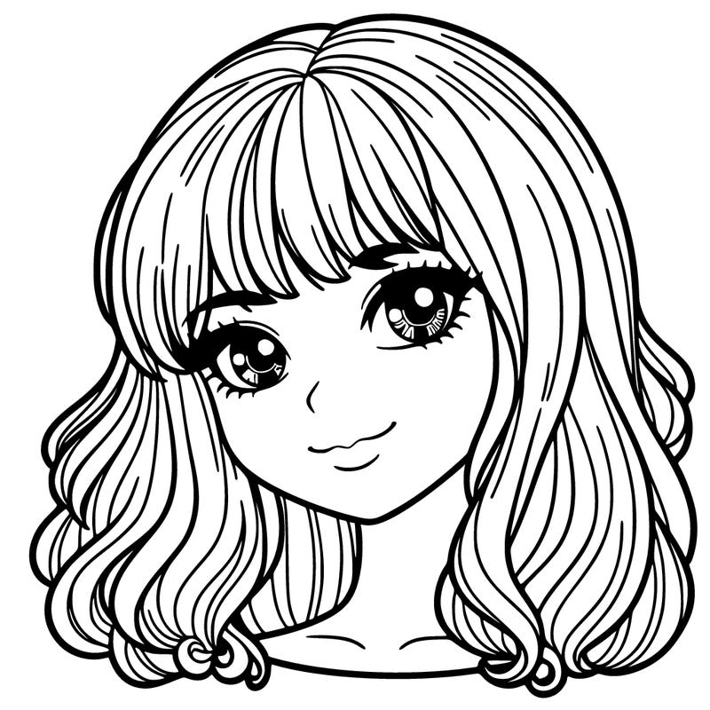 beautiful girl with bangs