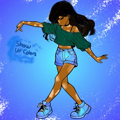 realistic girl danceing