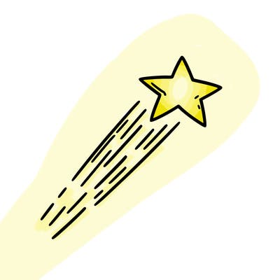 a shooting star in the sky