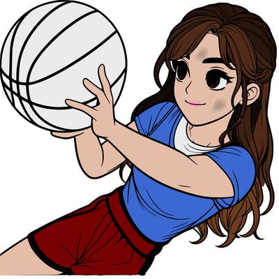 realistic girl playing basketball