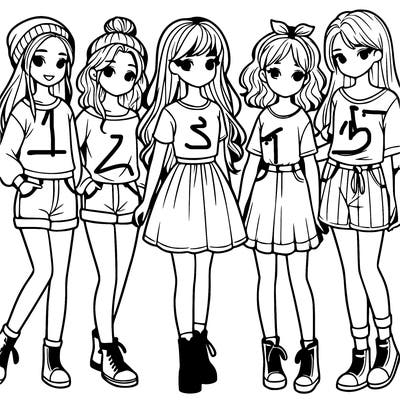 a group of five girls