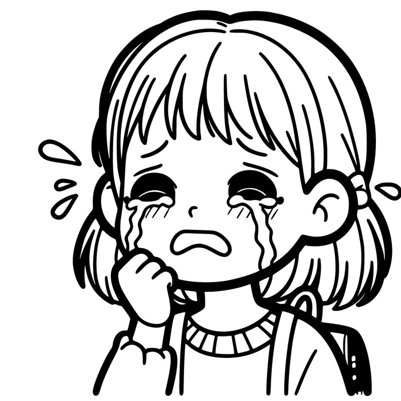 a girl crying