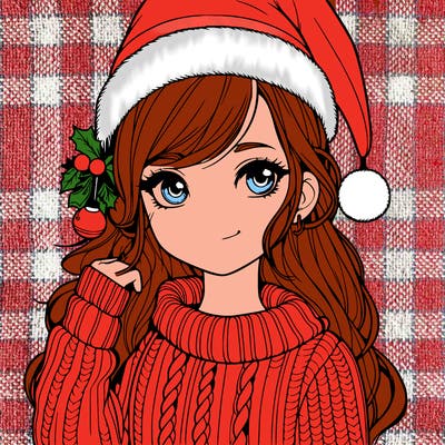christmas realistic girl