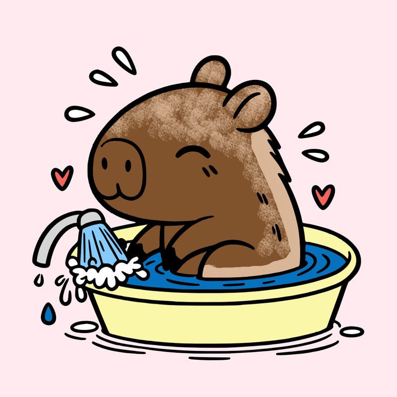 capybara taking a bath