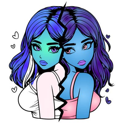 realistic girl split