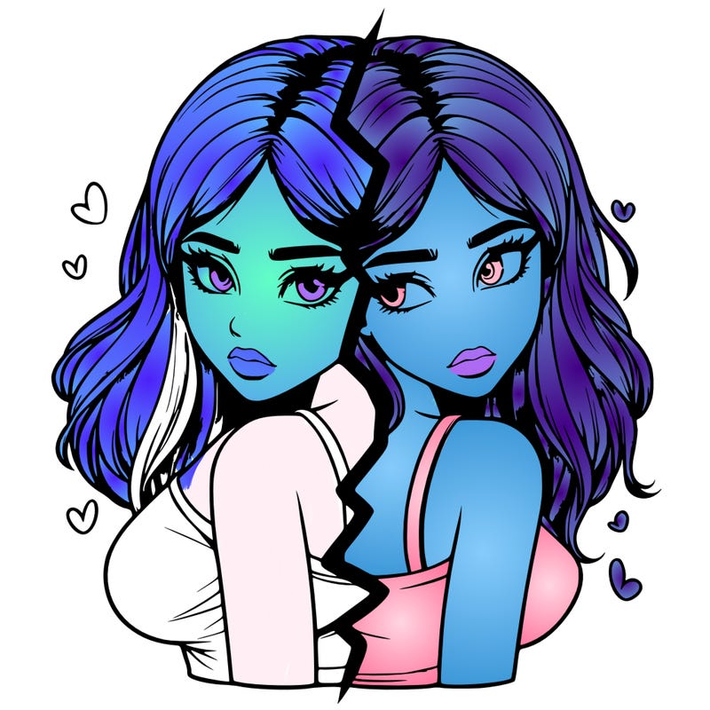 realistic girl split