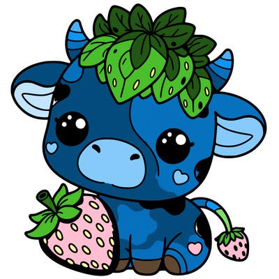 cute strawberry cow
