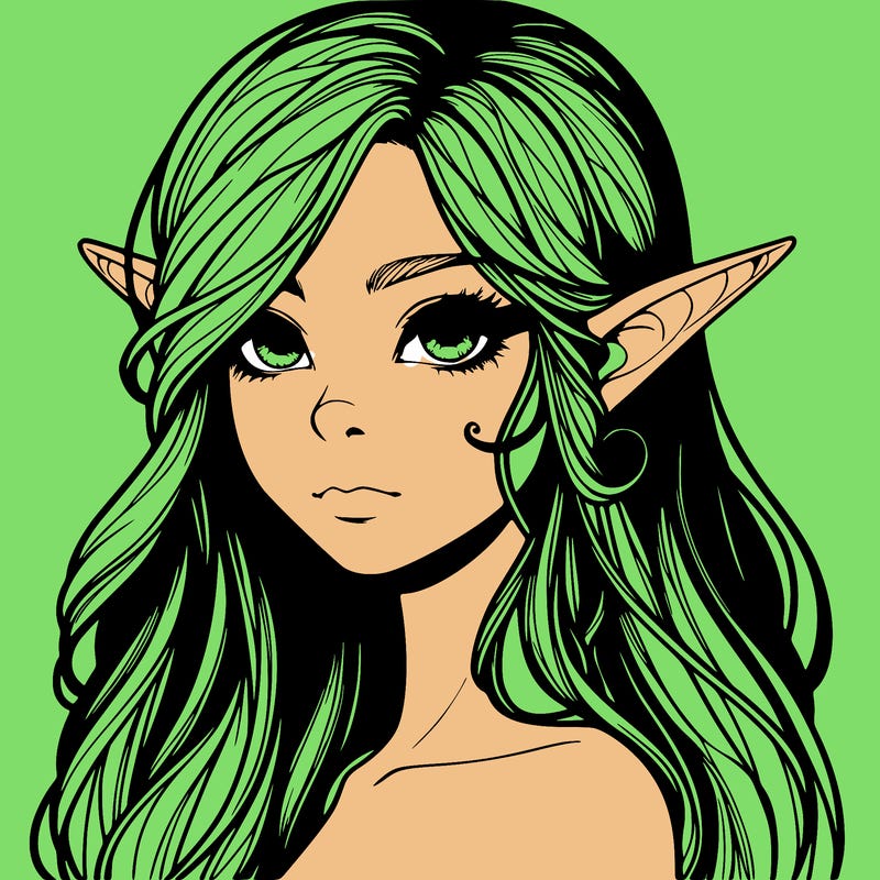 elf girl realistic dark fantasy