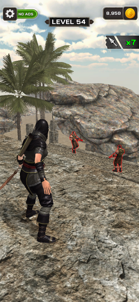 Archer Attack 3D: Shooter War - Personnage archer en position furtive visant des ennemis avec un arc dans un environnement 3D