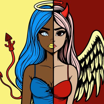 devil vs angel realistic girl