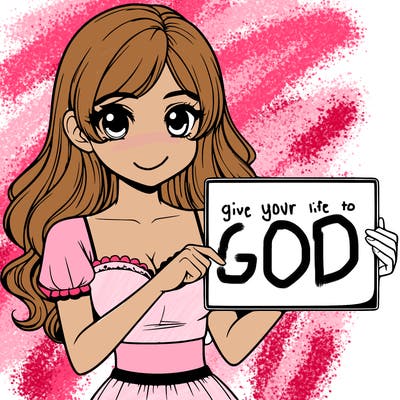 realistic pretty girl holding blank sign