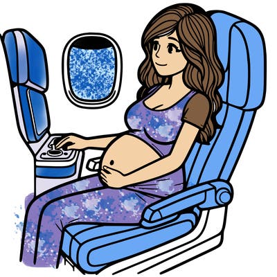 pregnant woman who is giving birth on a airplane